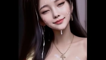 Gadis-gadis Hanfu Putih Tiongkok Hasil Animasi Ai Terselimuti Cairan Sperma, Tersenyum Malu-malu